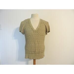Ann Taylor LOFT Crochet V-Neck Sweater - Size Large